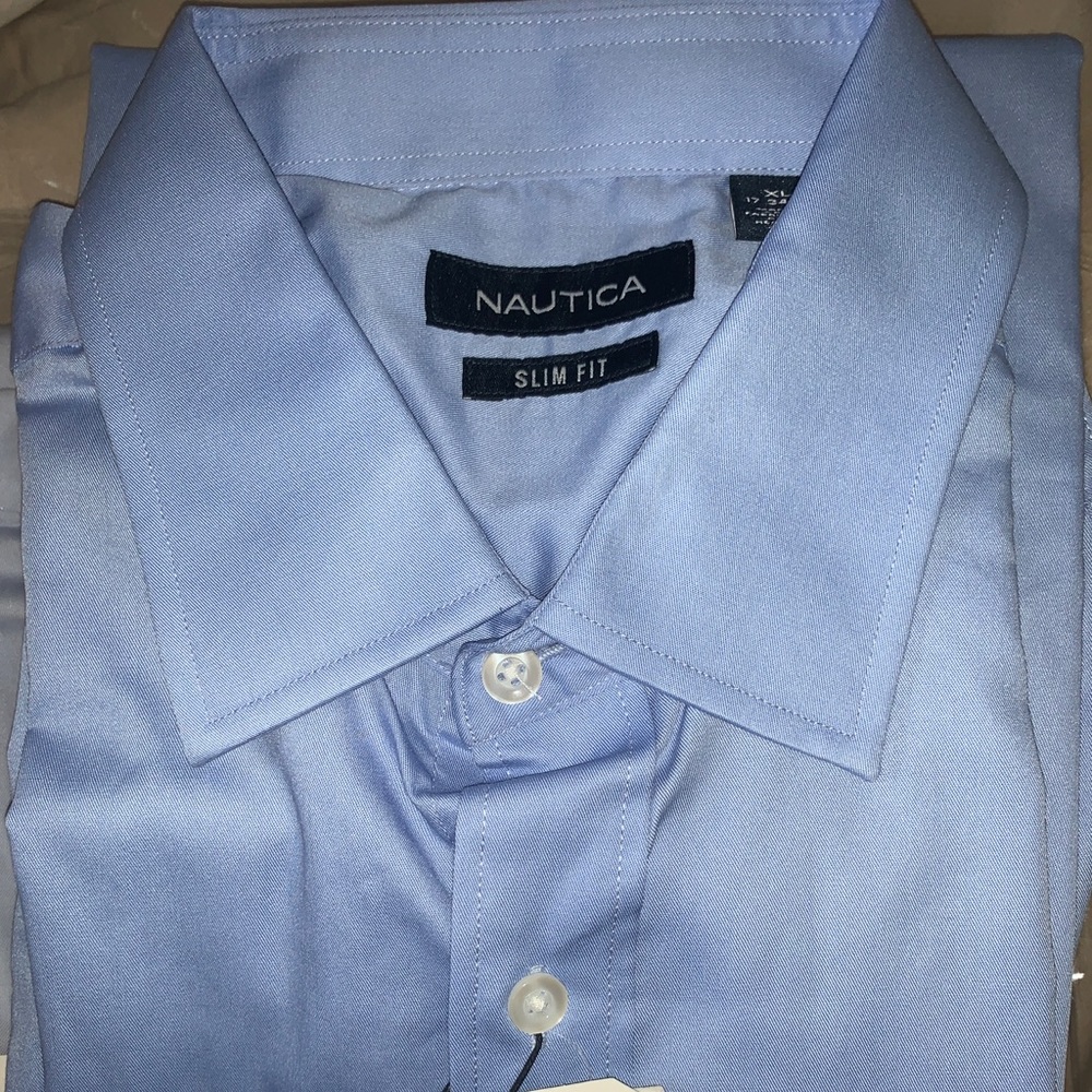 Nautica SLIM FIT LONG SLEEVE BUTTON UP XL 17 34/35